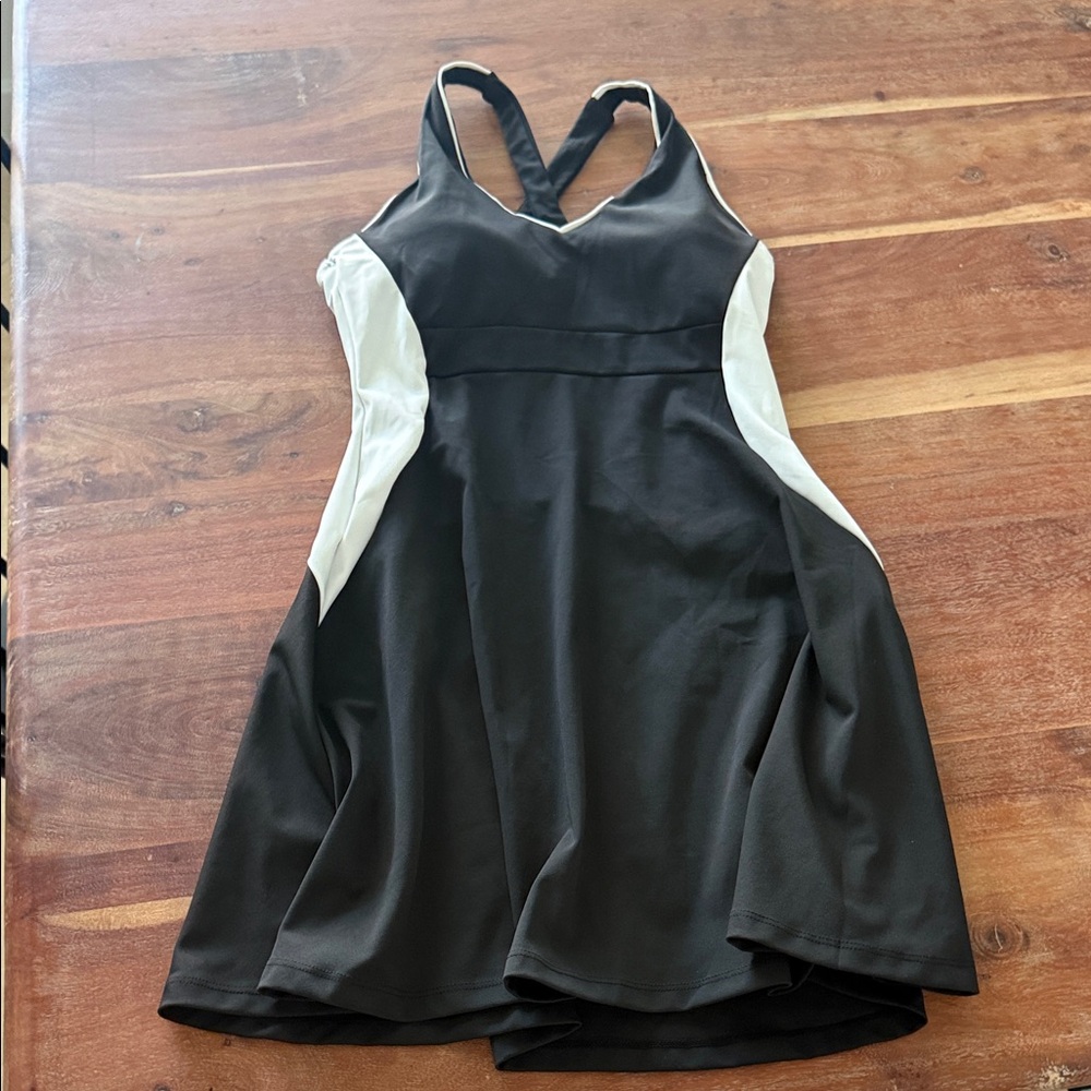 Amazon Black and White Fit-and-Flare Dress